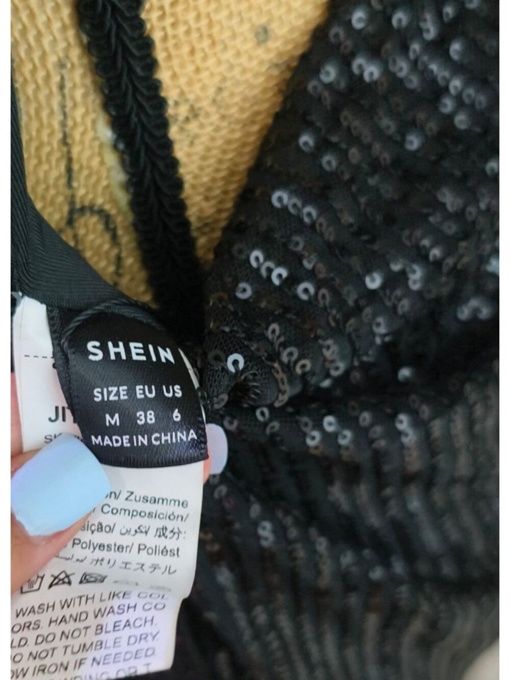Womens S Black Sequin Mini Dress Open Back Criss Cross Shiny Party Clubwear NEW - Picture 10 of 11